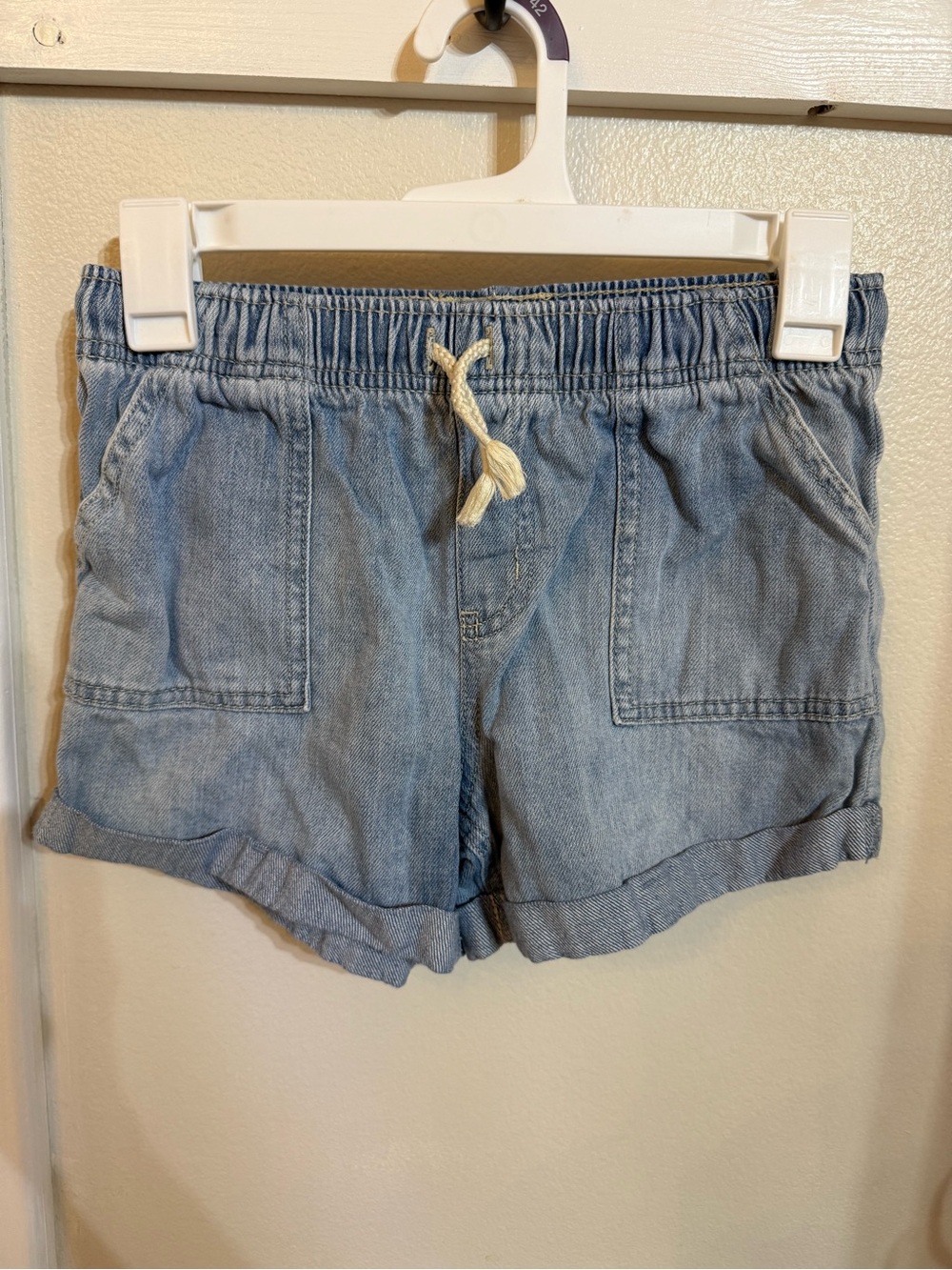 Cat & Jack Light Blue Chambray Drawstring Shorts